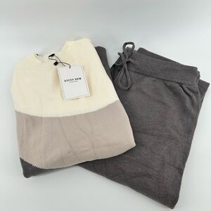 ETCYY NEW Women's 2 Piece Athletic Brown Gray Loungewear Sets Size Medium